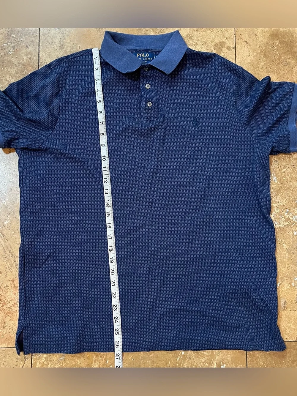 Polo Ralph Lauren Men’s Classic Fit Floral Plaid Blue Pattern Polo Shirt L